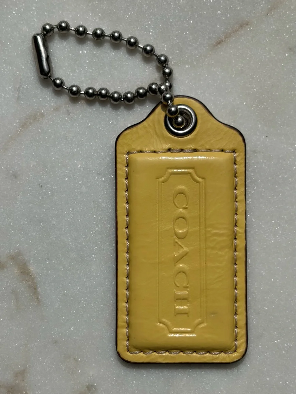 Coach Hangtag Yellow Patent Leather Nickel Replacement